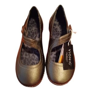 Vionic Pewter Mary Janes